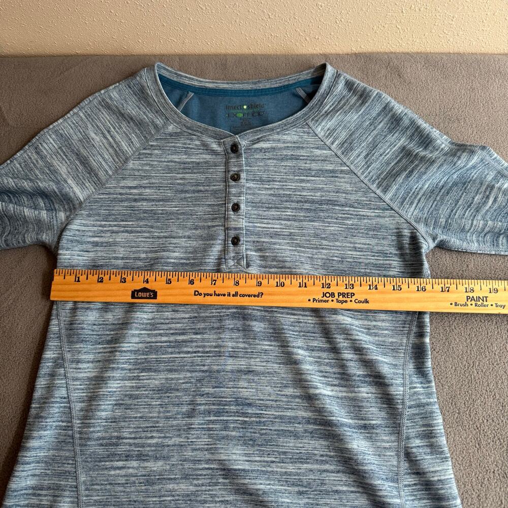 Exofficio Inset Shield Long Sleeve Base Layer Shirt Womens M Blue Outdoor Hiking - Picture 11 of 15